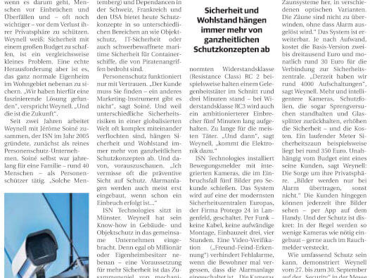 Artikel in der Rheinische Post "Sorge um die Privatsphäre" von Jörg Mehl